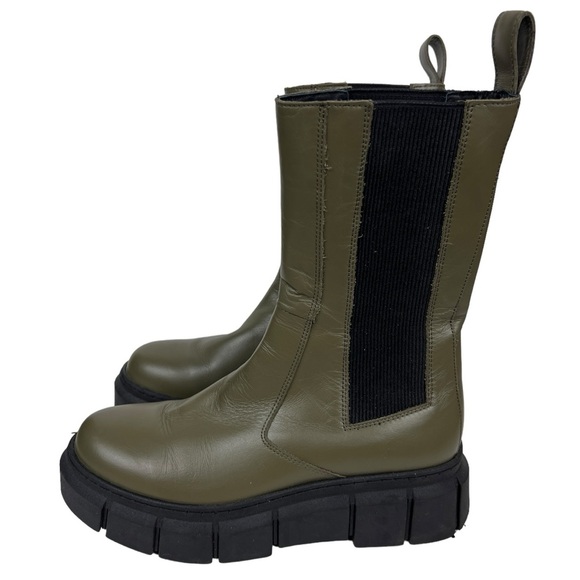 Free People x Alohas Lugged Platform Chelsea Pull On Leather Boots - Picture 5 of 10